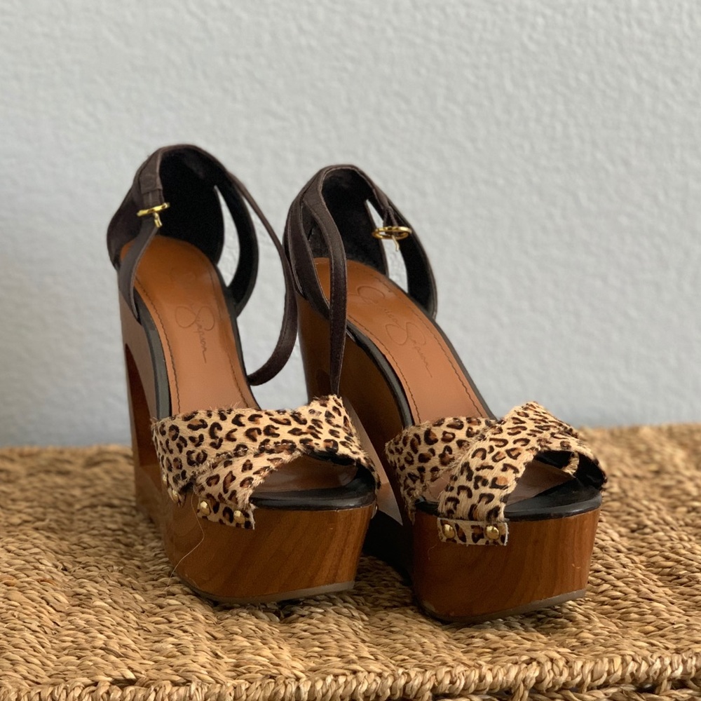Wooden wedges, leopard print 7